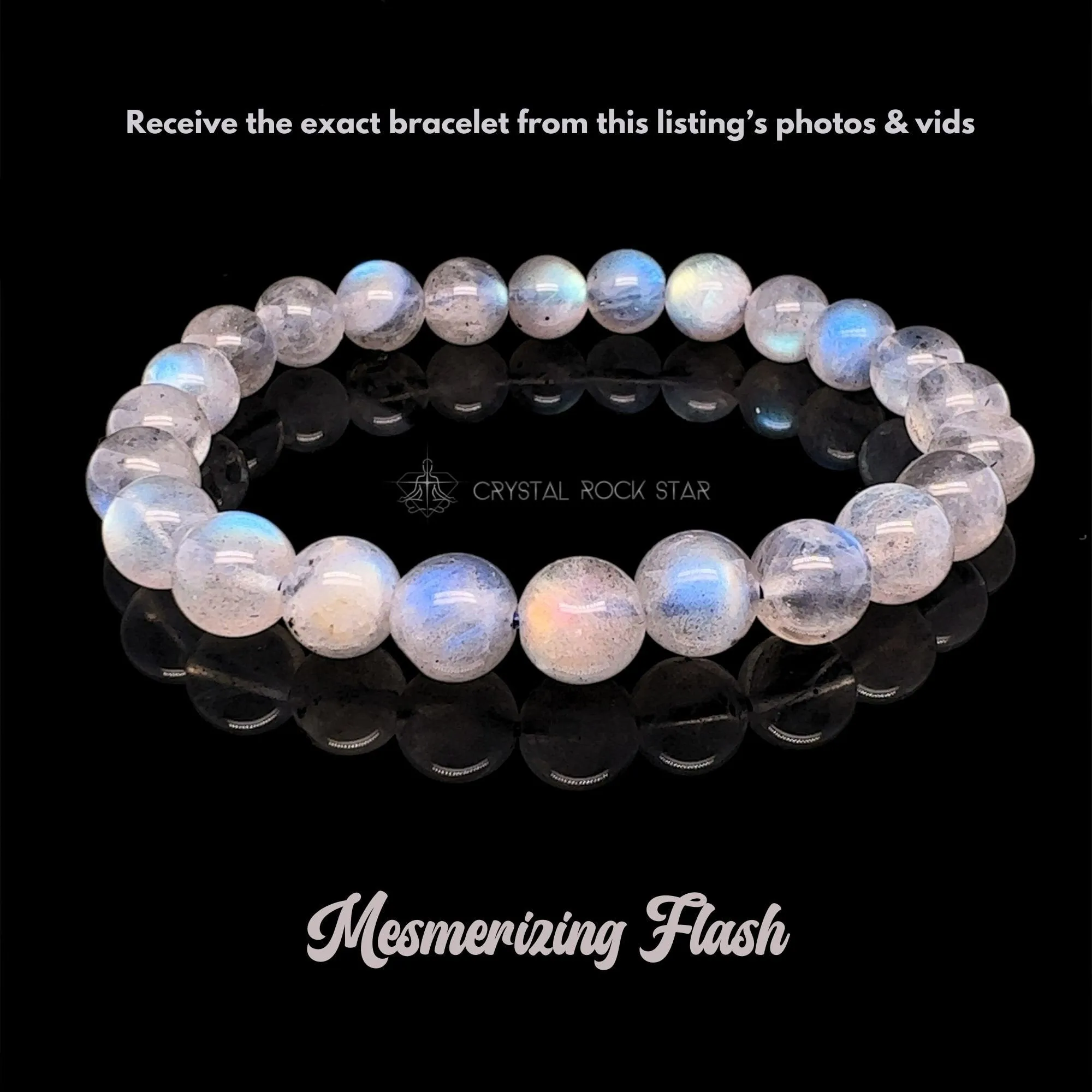 AAA Labradorite Flashy Crystal Bracelet 8mm