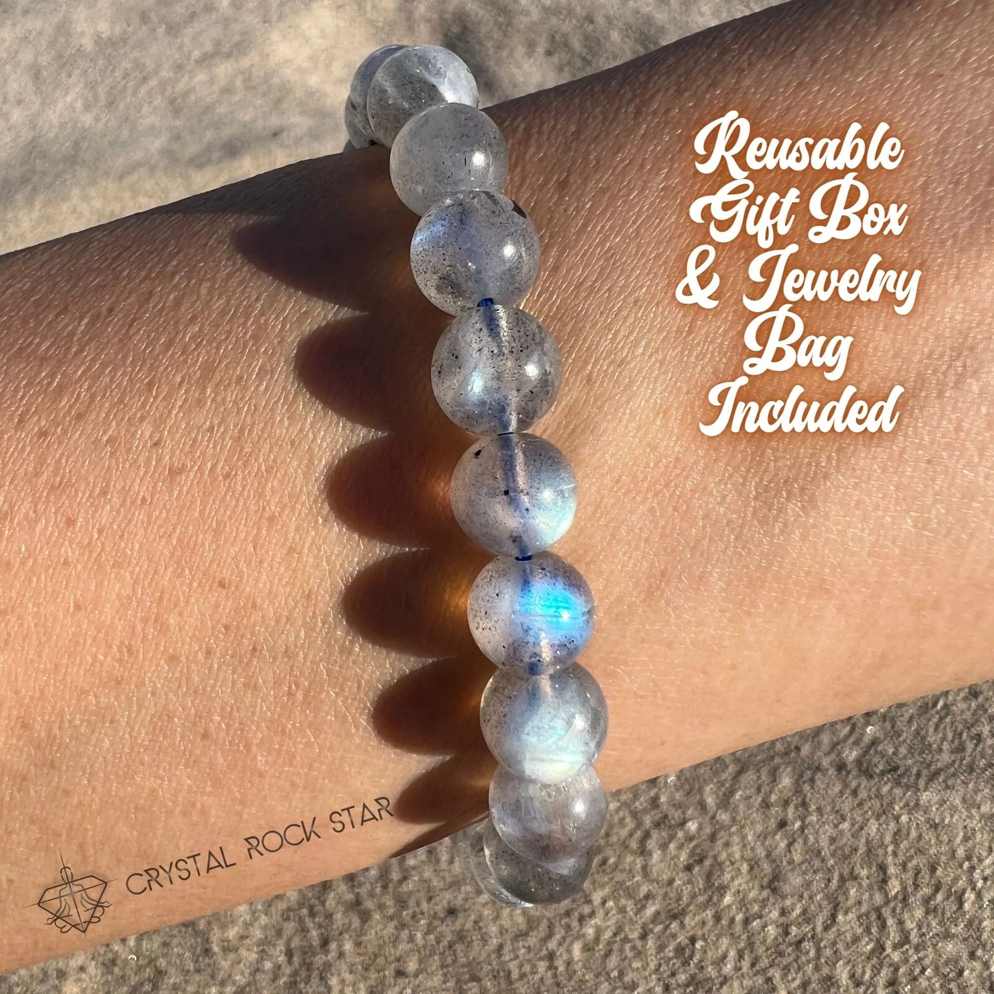 AAA Labradorite Flashy Crystal Bracelet 8mm
