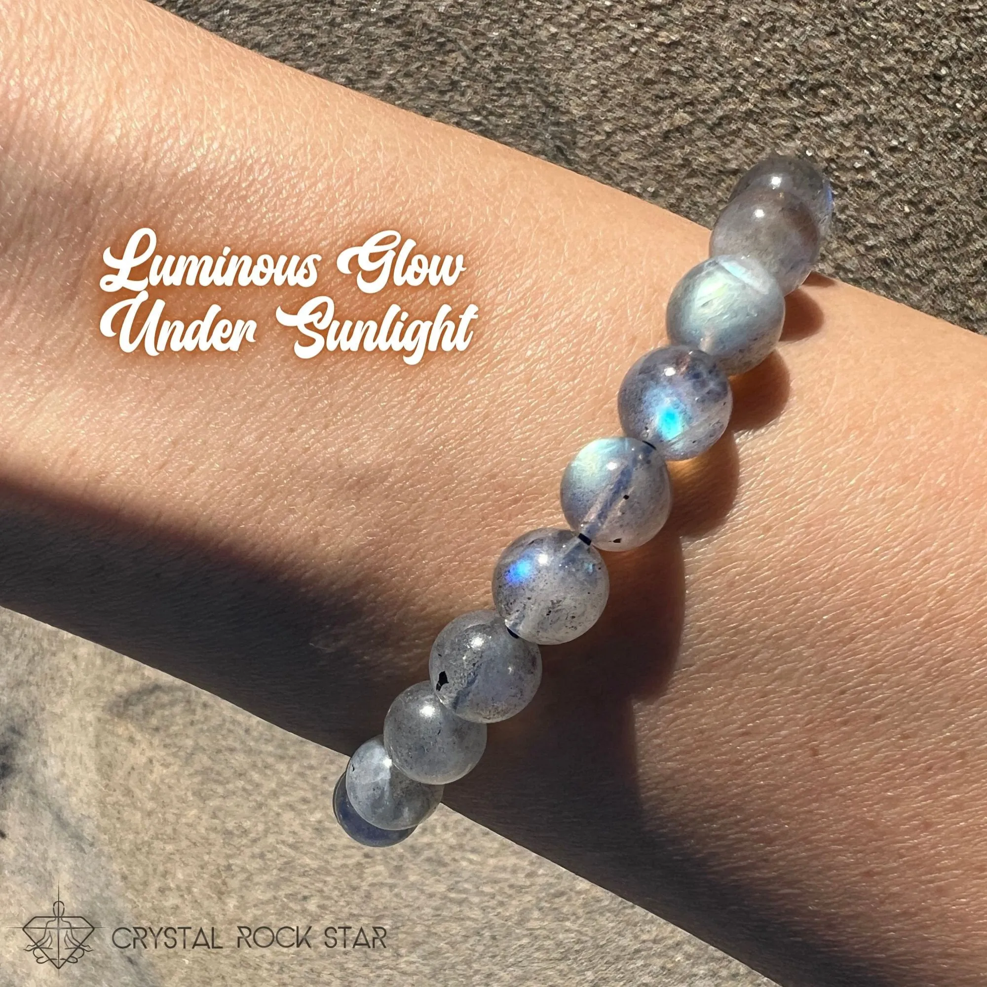 AAA Labradorite Flashy Crystal Bracelet 8mm
