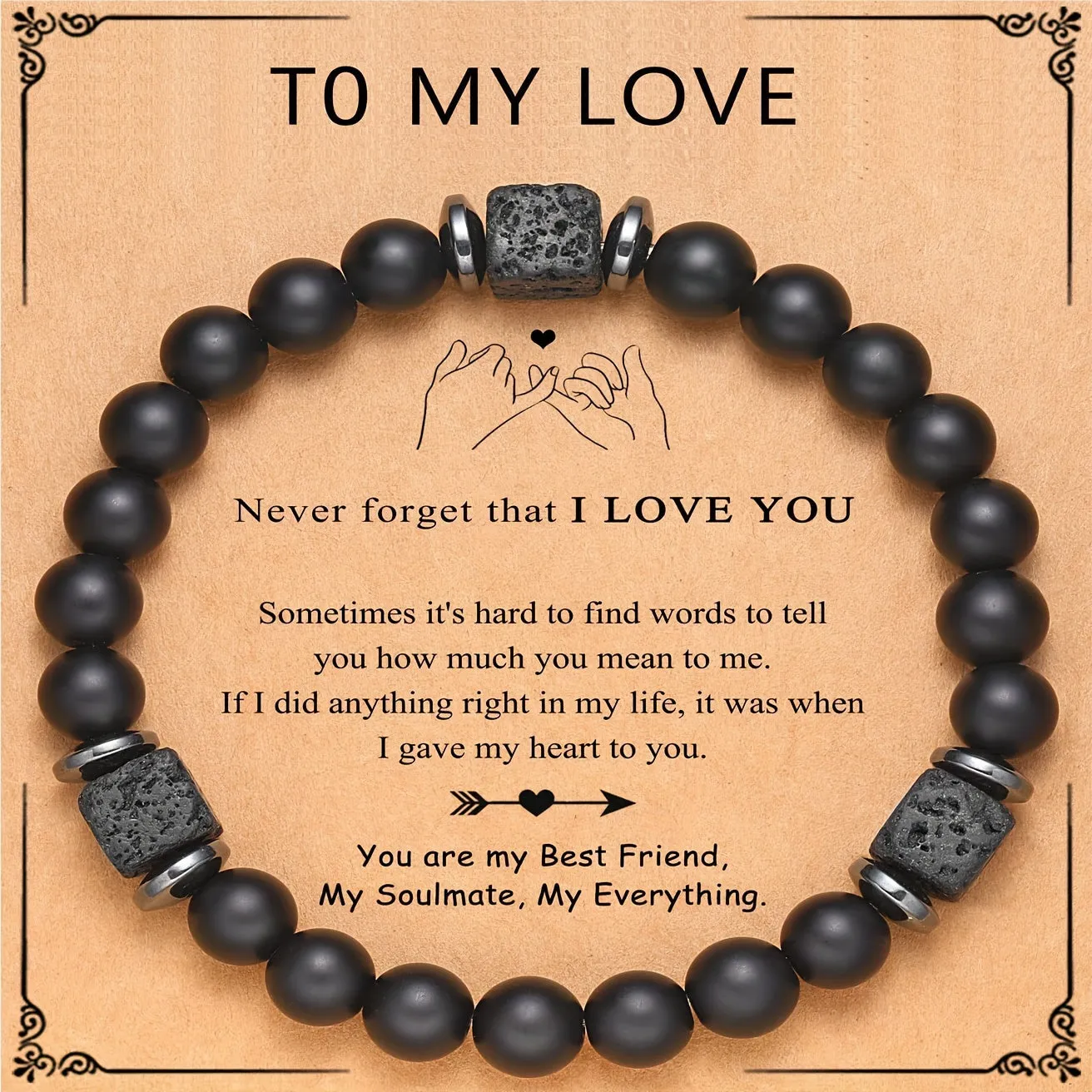Adjustable Beaded Bracelet for Men Fashionable Stretch Band Ideal Gift