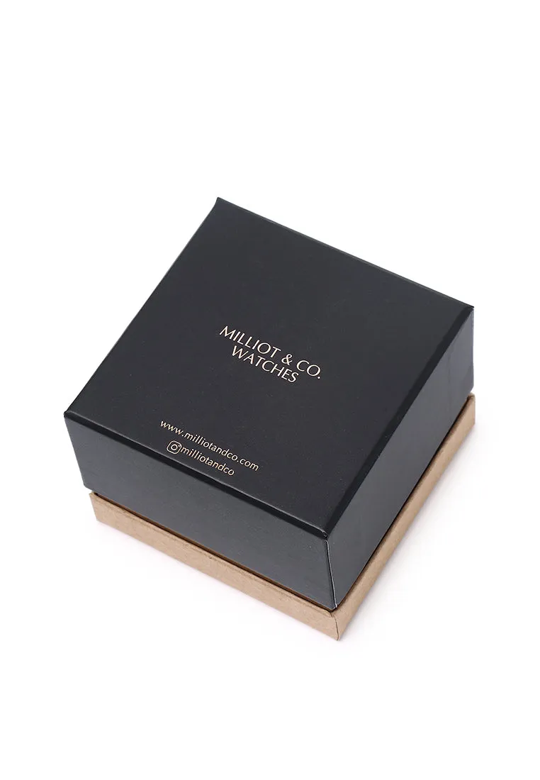Alex Black Leather Watch (Chocolate)