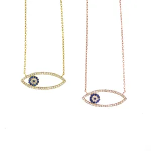 Almond Evil Eye Necklace