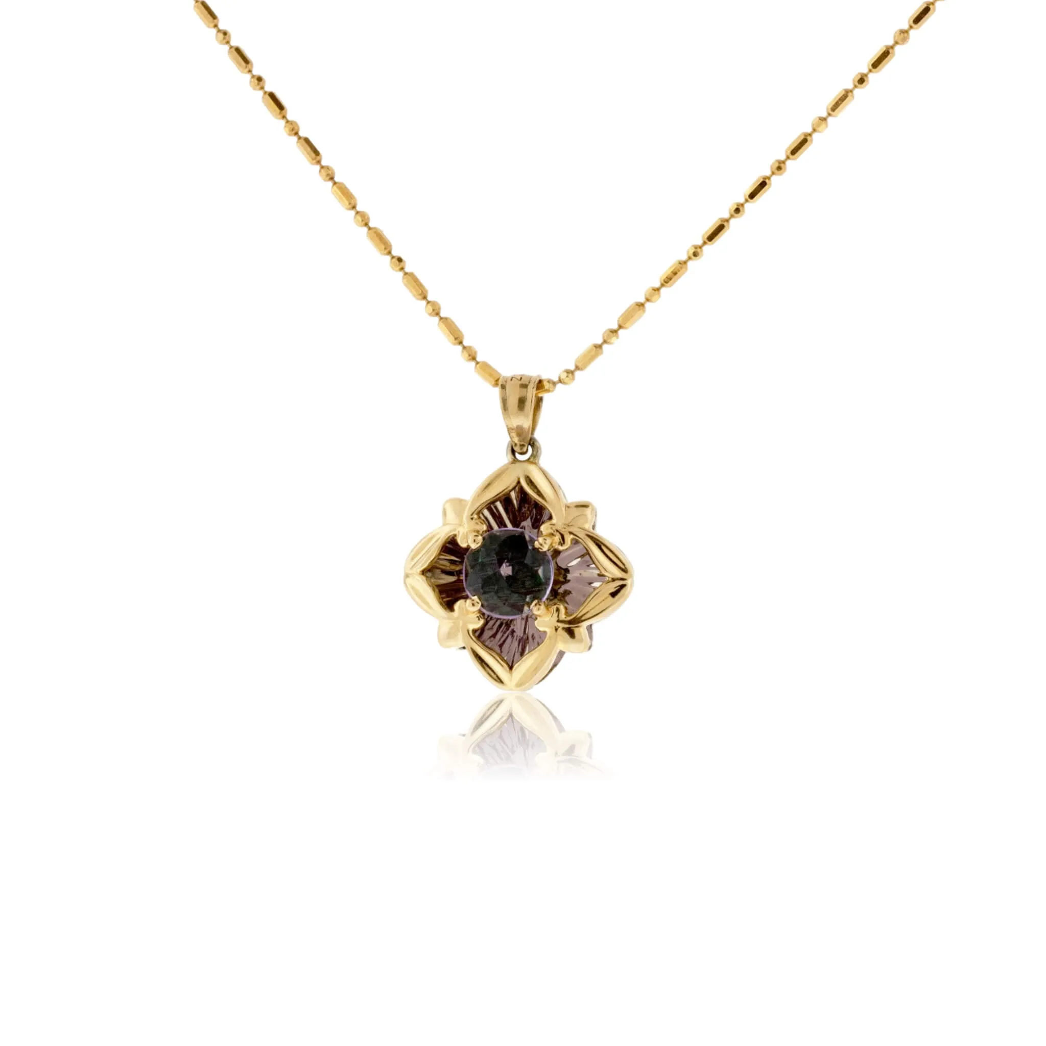 Amethyst 4 Side Davinci Cut Pendant