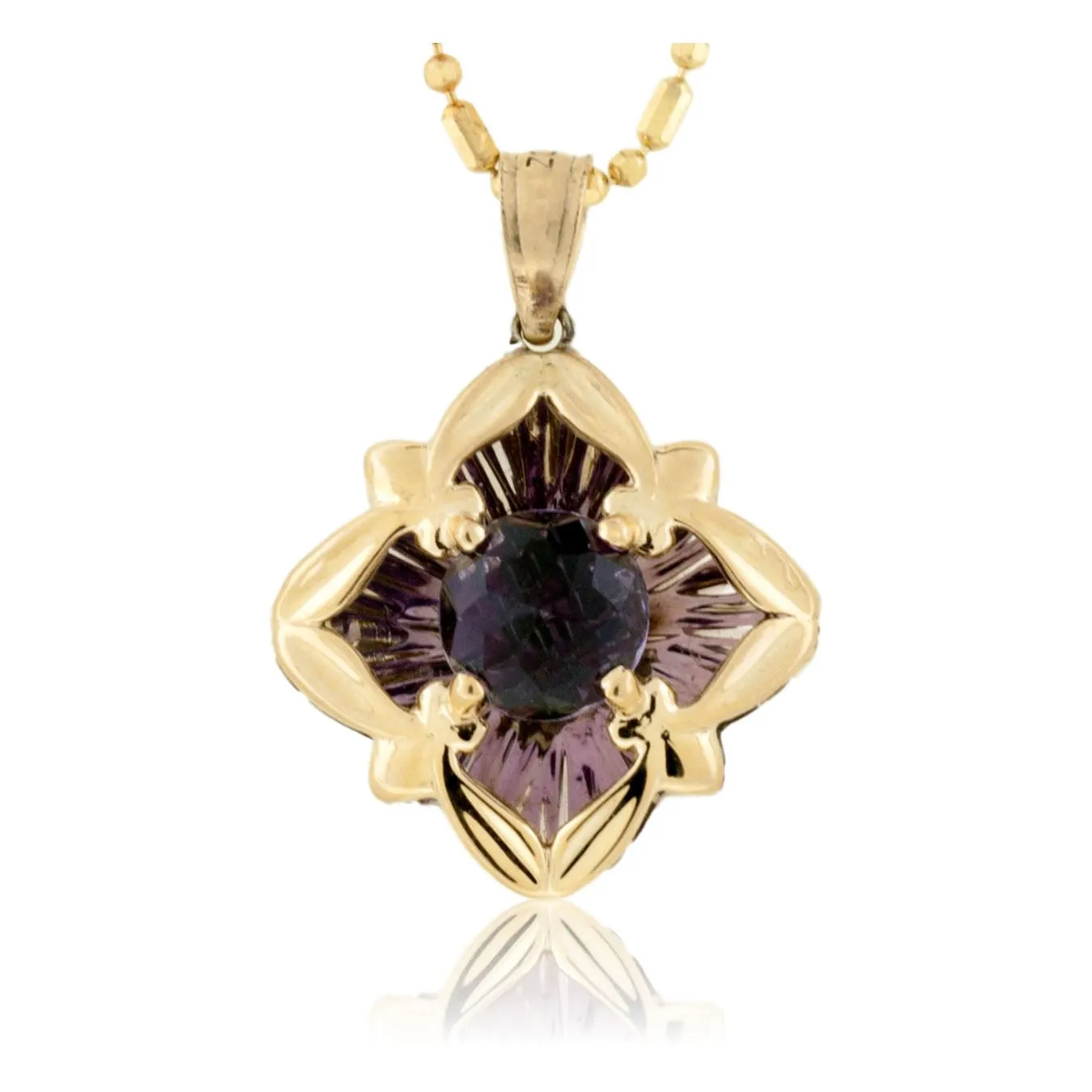 Amethyst 4 Side Davinci Cut Pendant