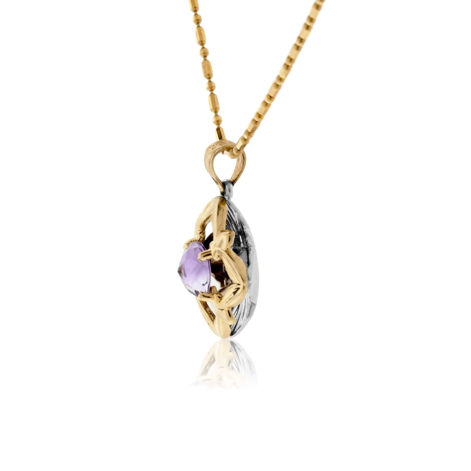 Amethyst 4 Side Davinci Cut Pendant
