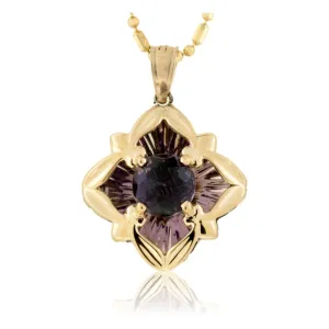 Amethyst 4 Side Davinci Cut Pendant