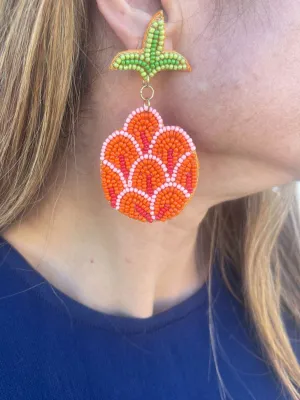 Anna nova - Beaded Earrings-Orange