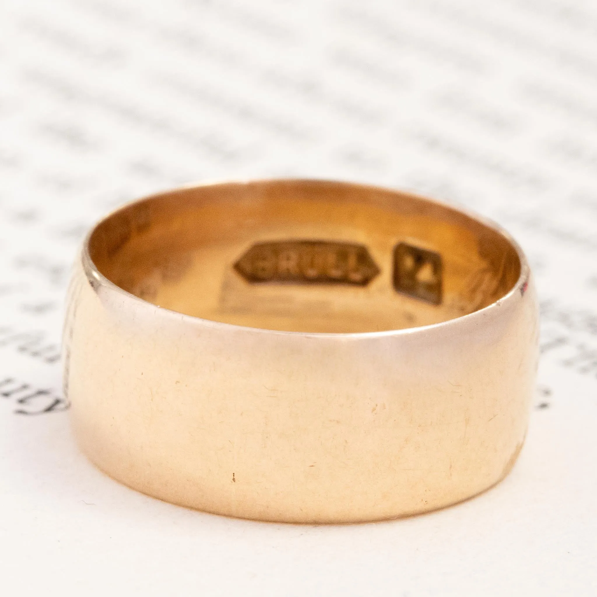 Antique Wide Wedding Band, 8.3mm