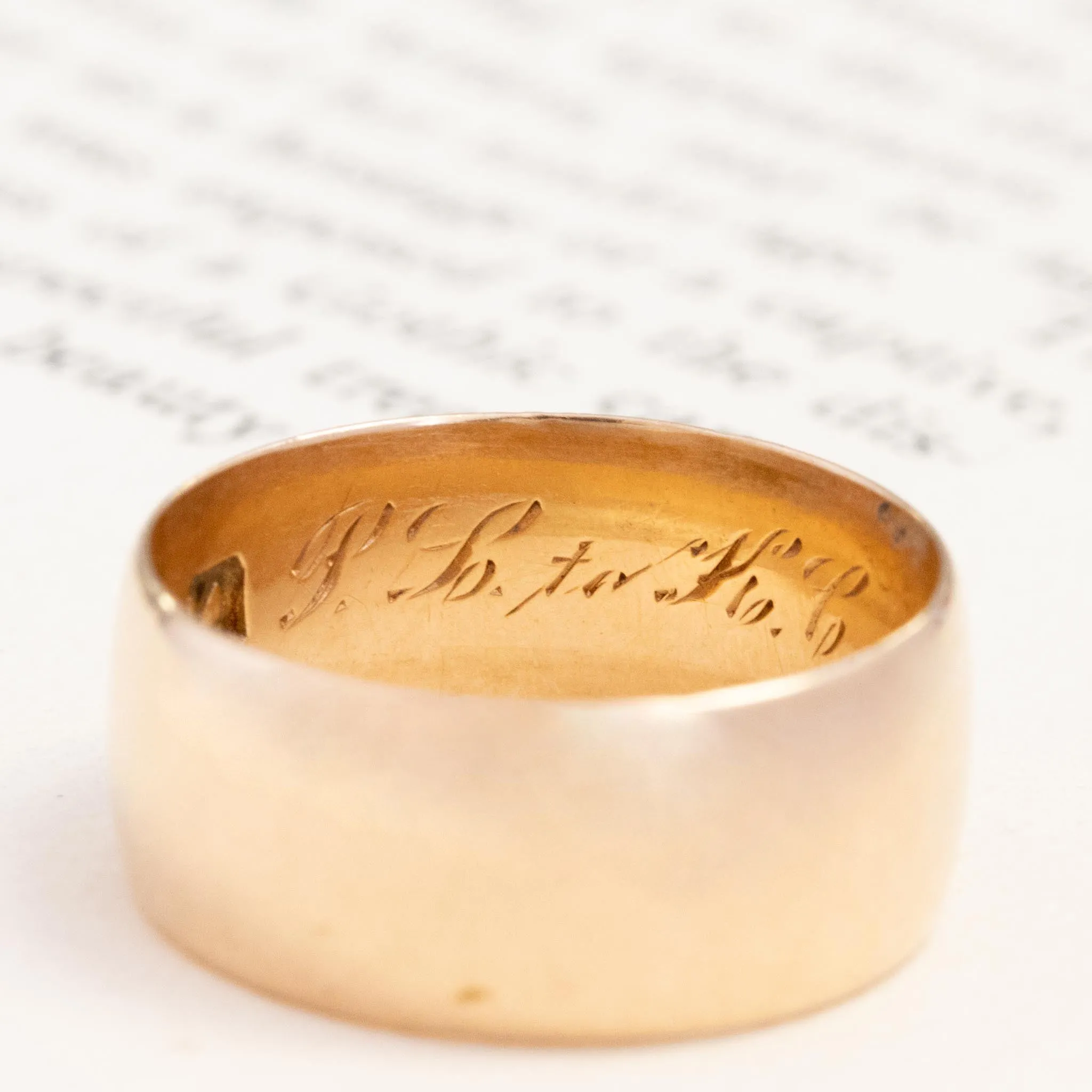 Antique Wide Wedding Band, 8.3mm