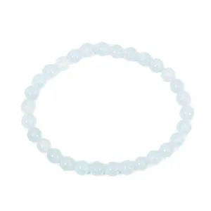 Aquamarine 6mm Beaded Bracelet