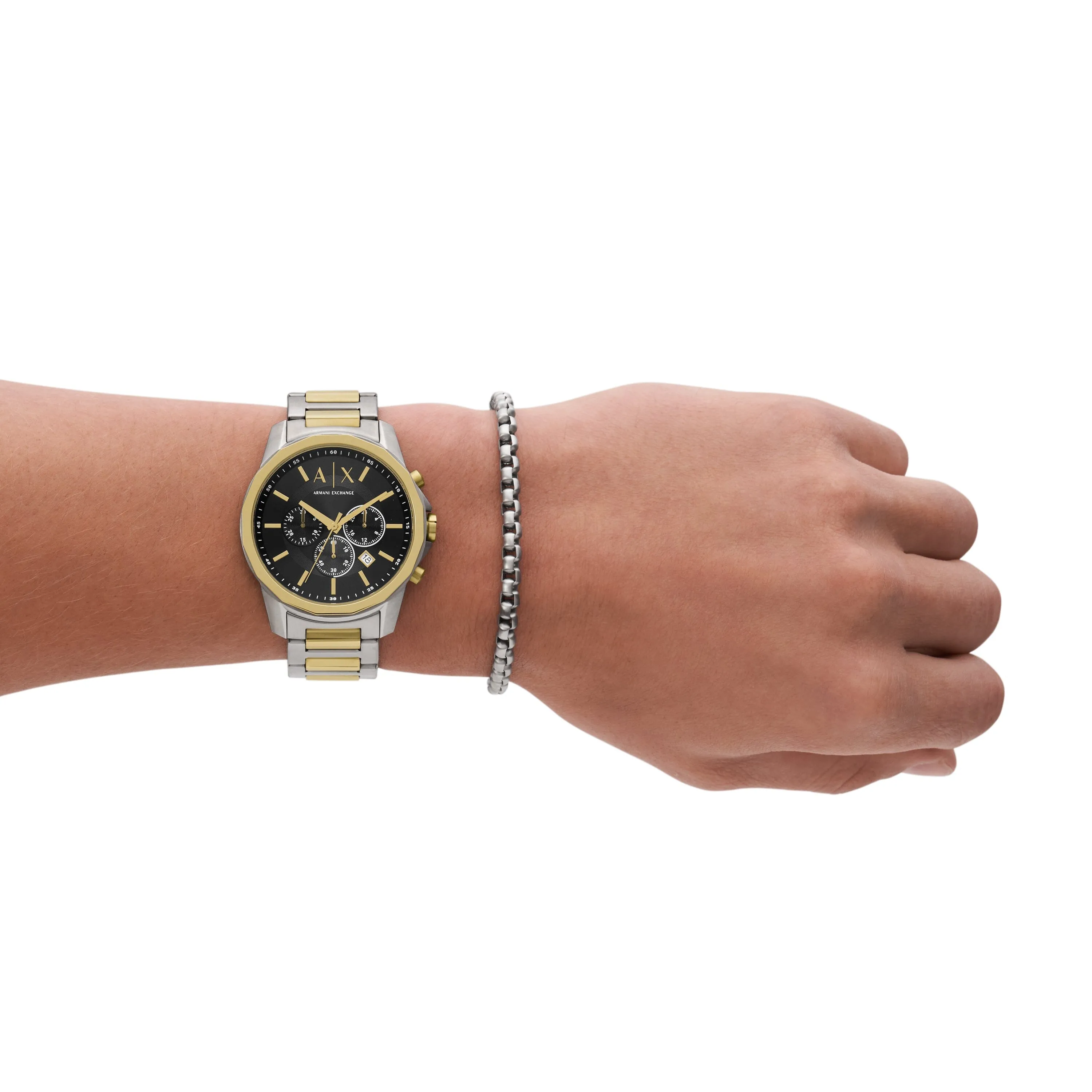 Armani Exchange Chronograph Two-Tone Stainless Steel Watch and Bracelet Set AX7148SET