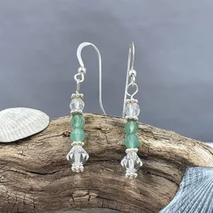 Aventurine and Crystal Earrings