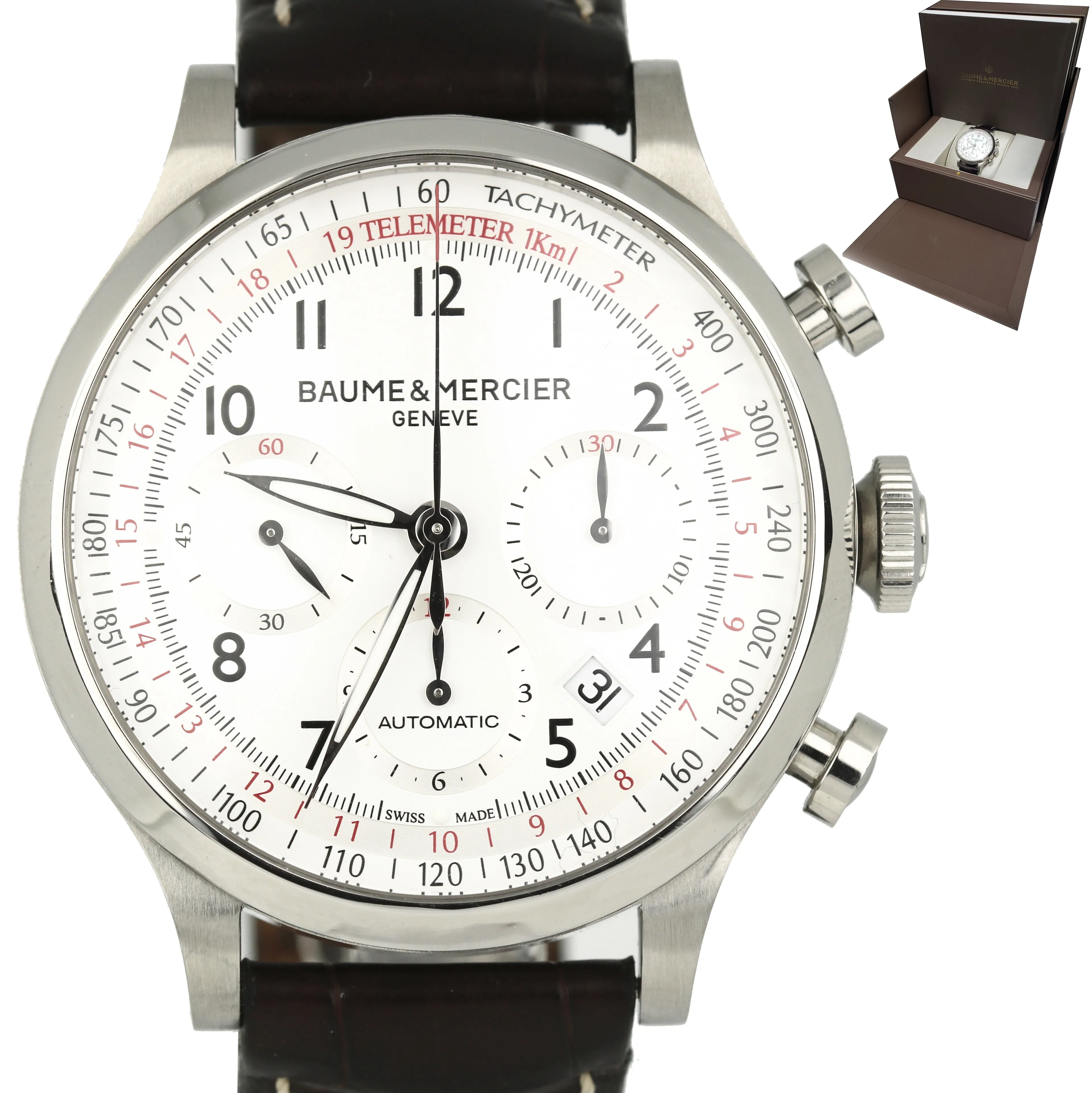 Baume & Mercier Capeland Chronograph Stainless Steel 42mm Watch M0A10082 65726