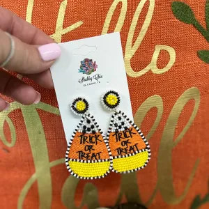 Beaded Candy Corn Earrings
