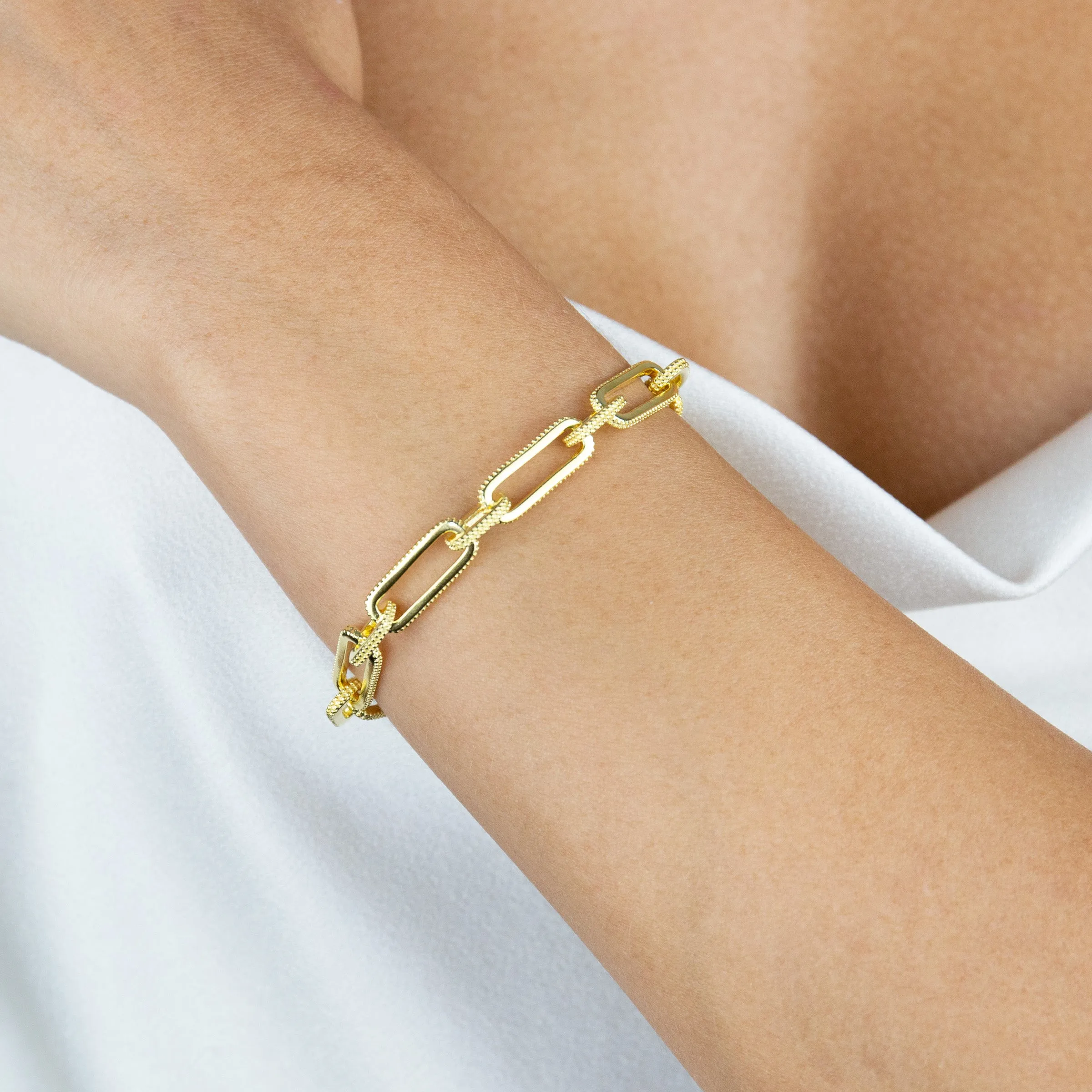 Beaded Chunky Link Bracelet