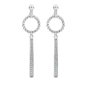 Beaded Circle Diamond Drop Earrings