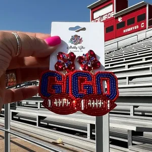 Beaded Go Earrings - Red/Blue
