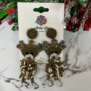 Beaded Reindeer Earrings
