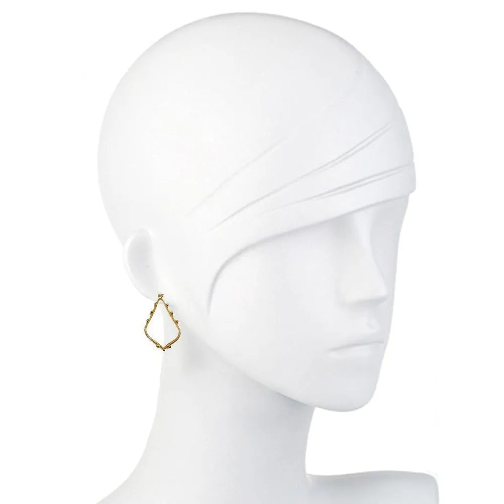 Beaded Teardrop  Dangle Earrings in Gold