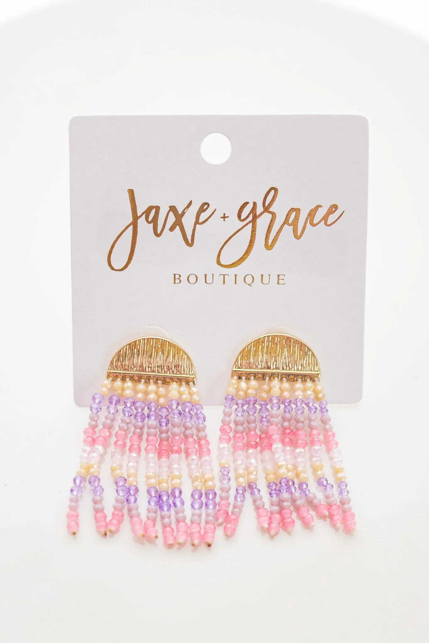 Beads Glass Tassel Earrings, VARIOUS