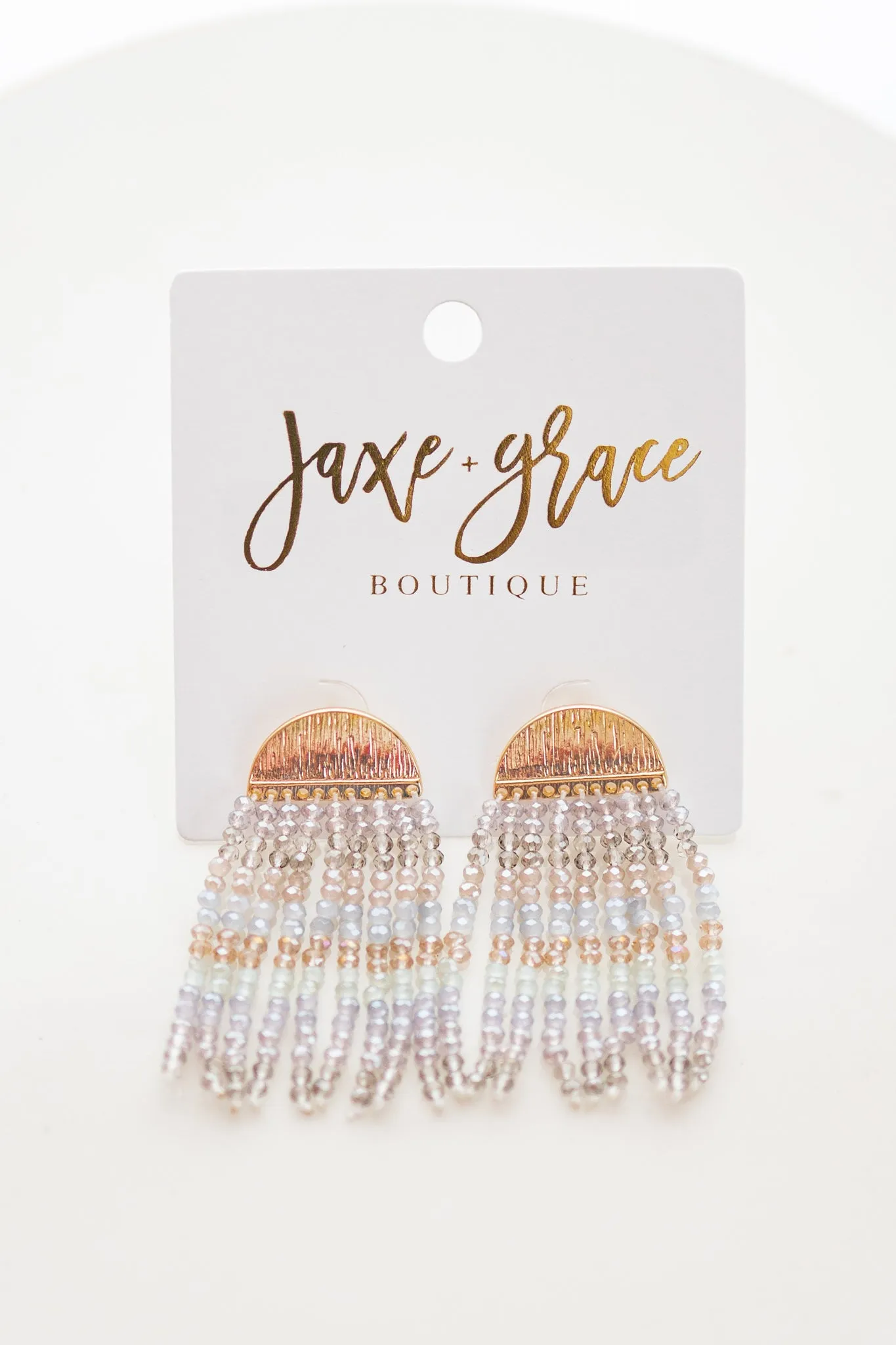 Beads Glass Tassel Earrings, VARIOUS