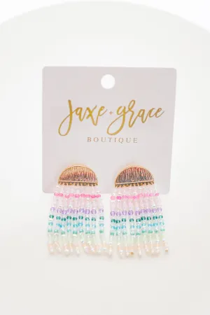 Beads Glass Tassel Earrings, VARIOUS