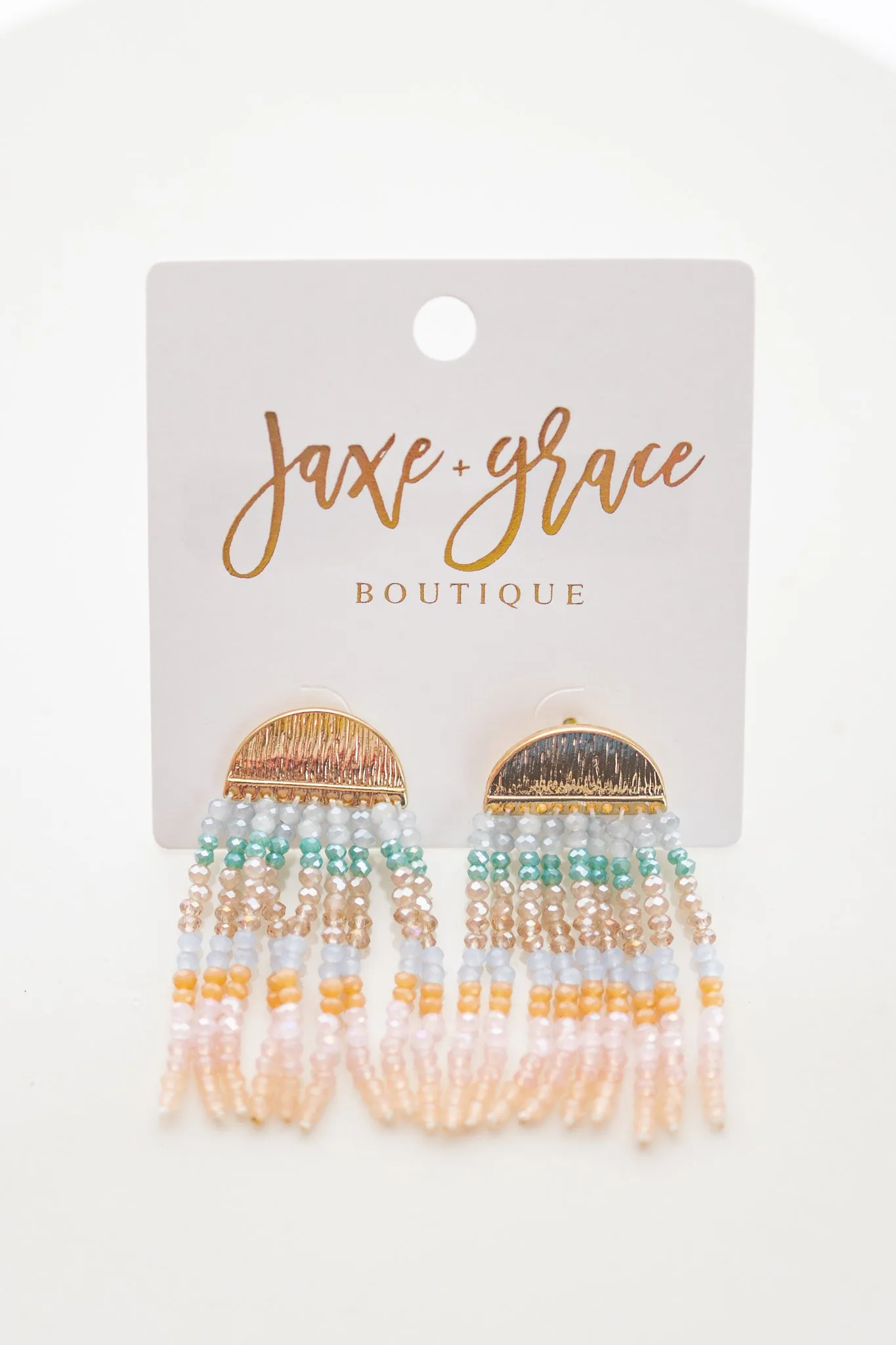 Beads Glass Tassel Earrings, VARIOUS