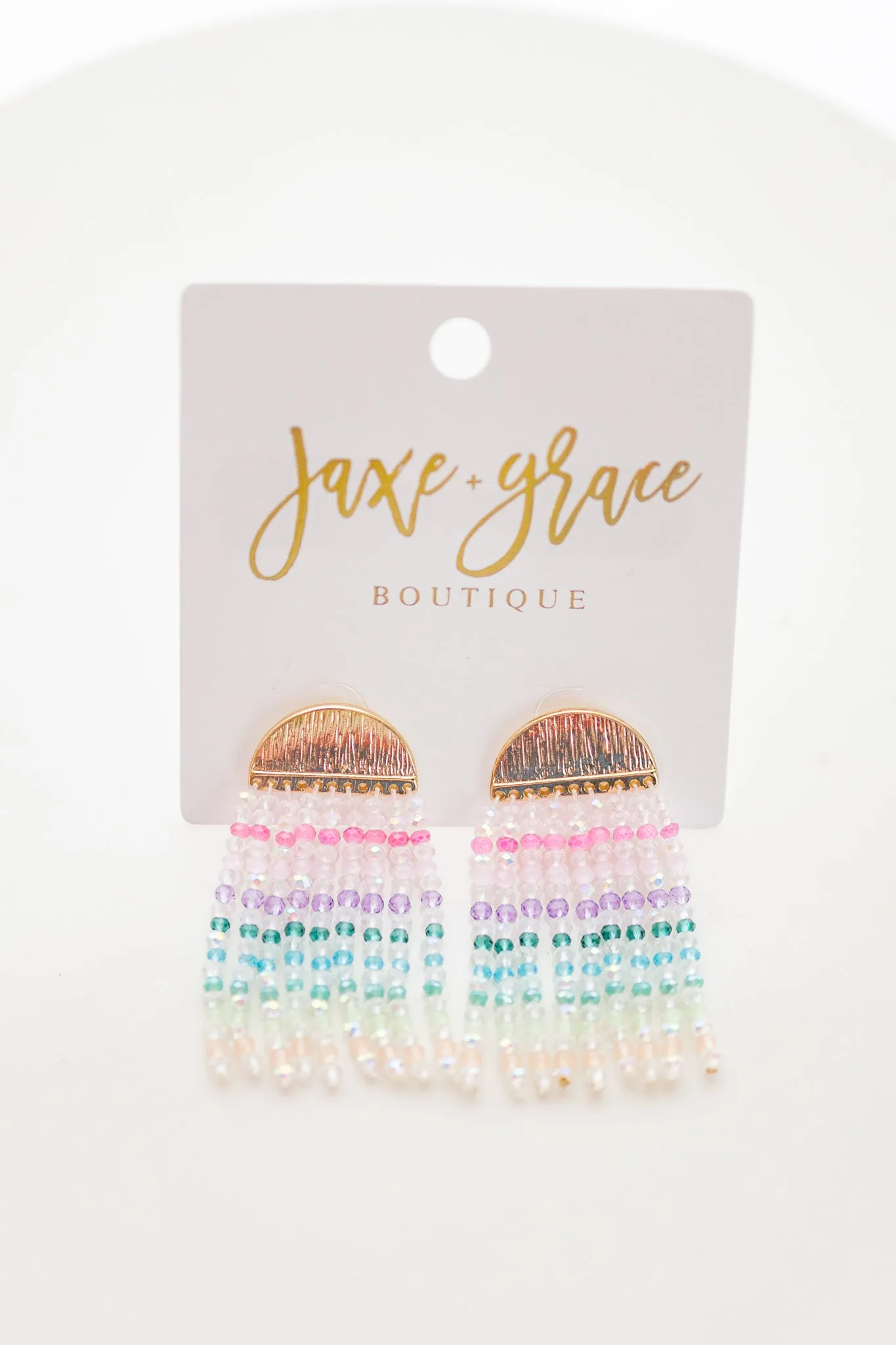 Beads Glass Tassel Earrings, VARIOUS