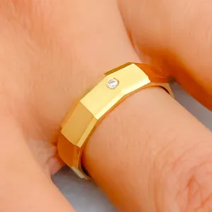Beautiful Trendy 21k Gold CZ Band