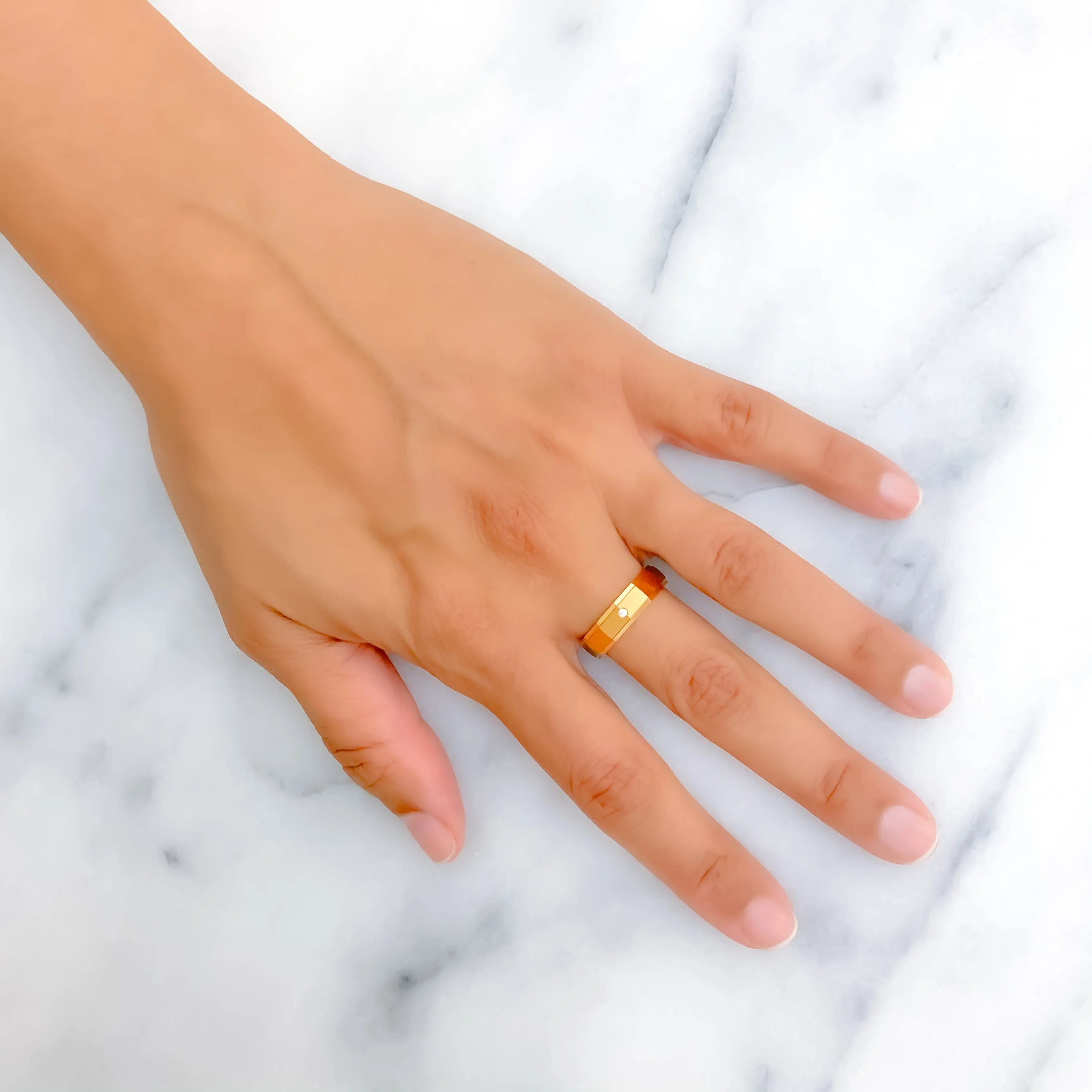 Beautiful Trendy 21k Gold CZ Band