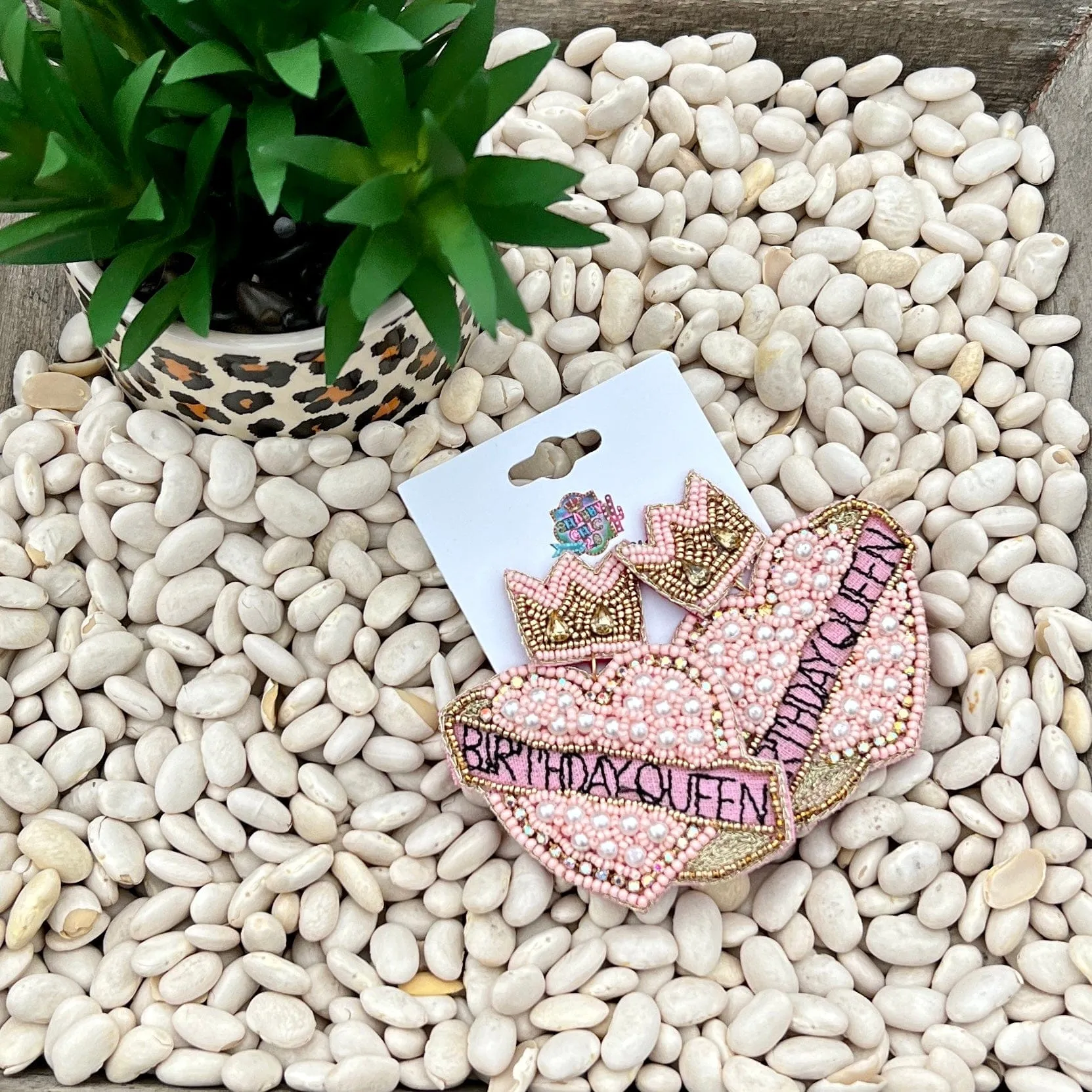Birthday Queen Beaded Earrings