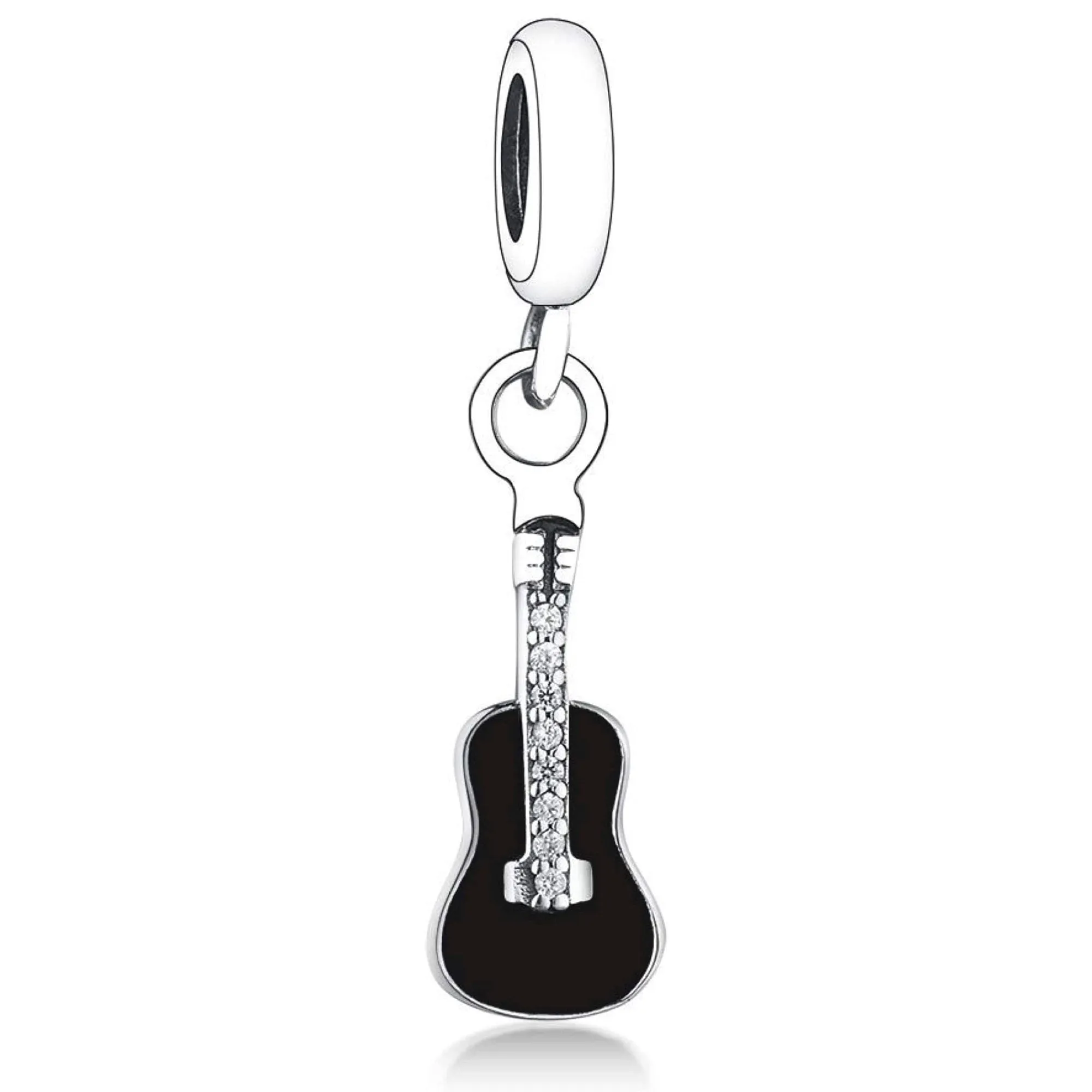 Black Guitar "You Rock" Dangle Pendant Charm