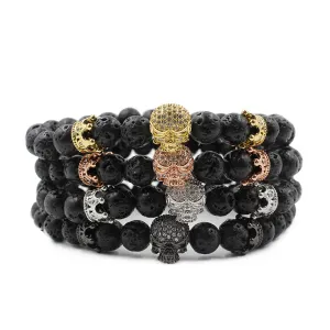 Black Lava Rock Skull Bracelets