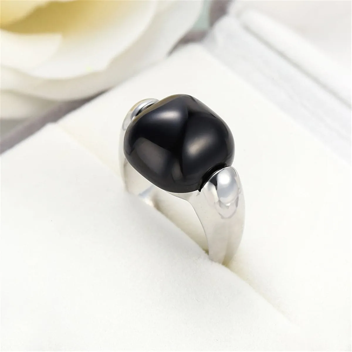 Black Princess-Cut Ring
