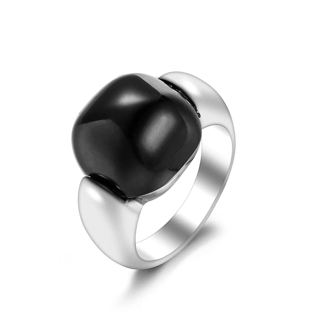 Black Princess-Cut Ring