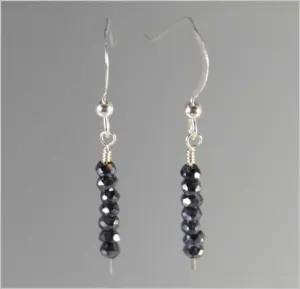 Black Spinel Sterling Silver Earrings