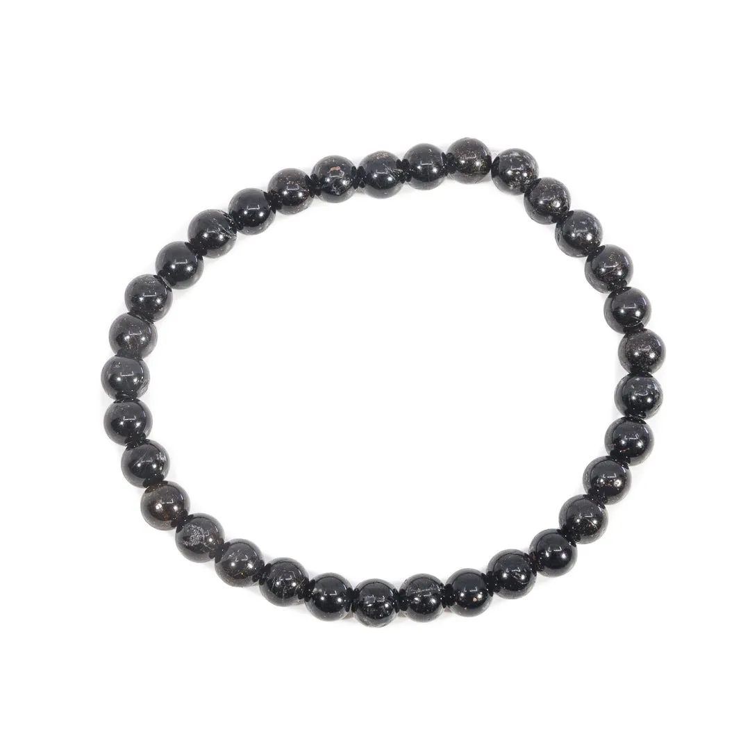 Black Tourmaline 6mm Beaded Bracelet