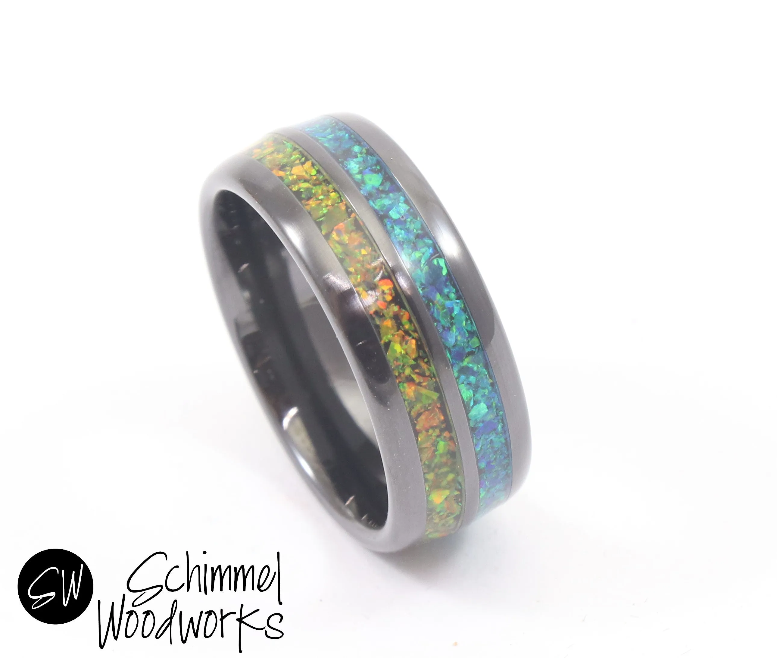 Blue & Green Opal Ring