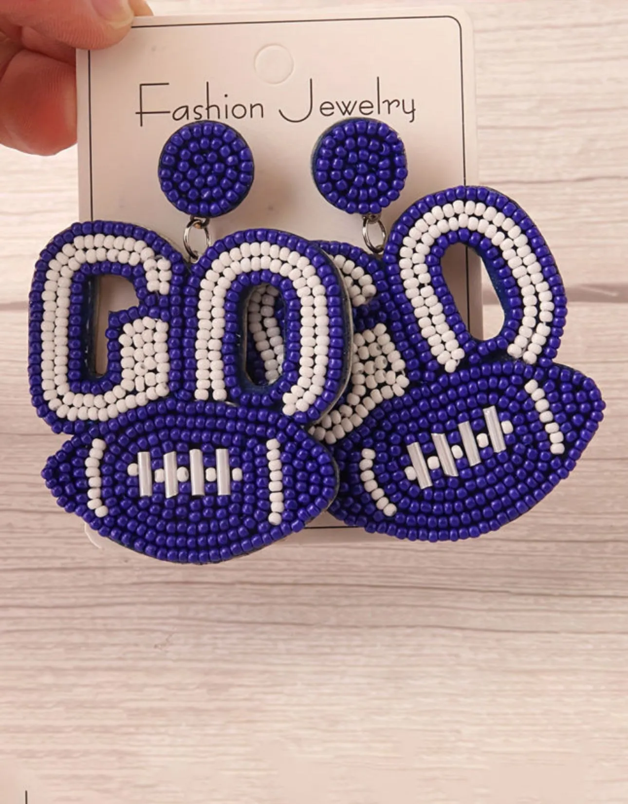 BLUE BEADED EARRINGS
