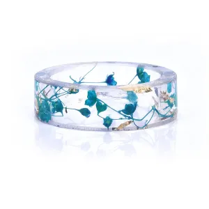 Blue Dried Flower Band Ring