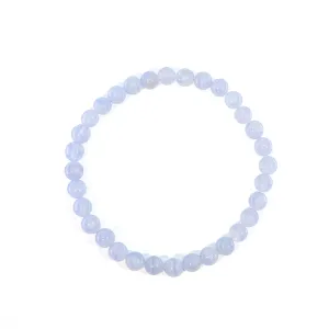 Blue Lace Agate 6mm Beaded Bracelet