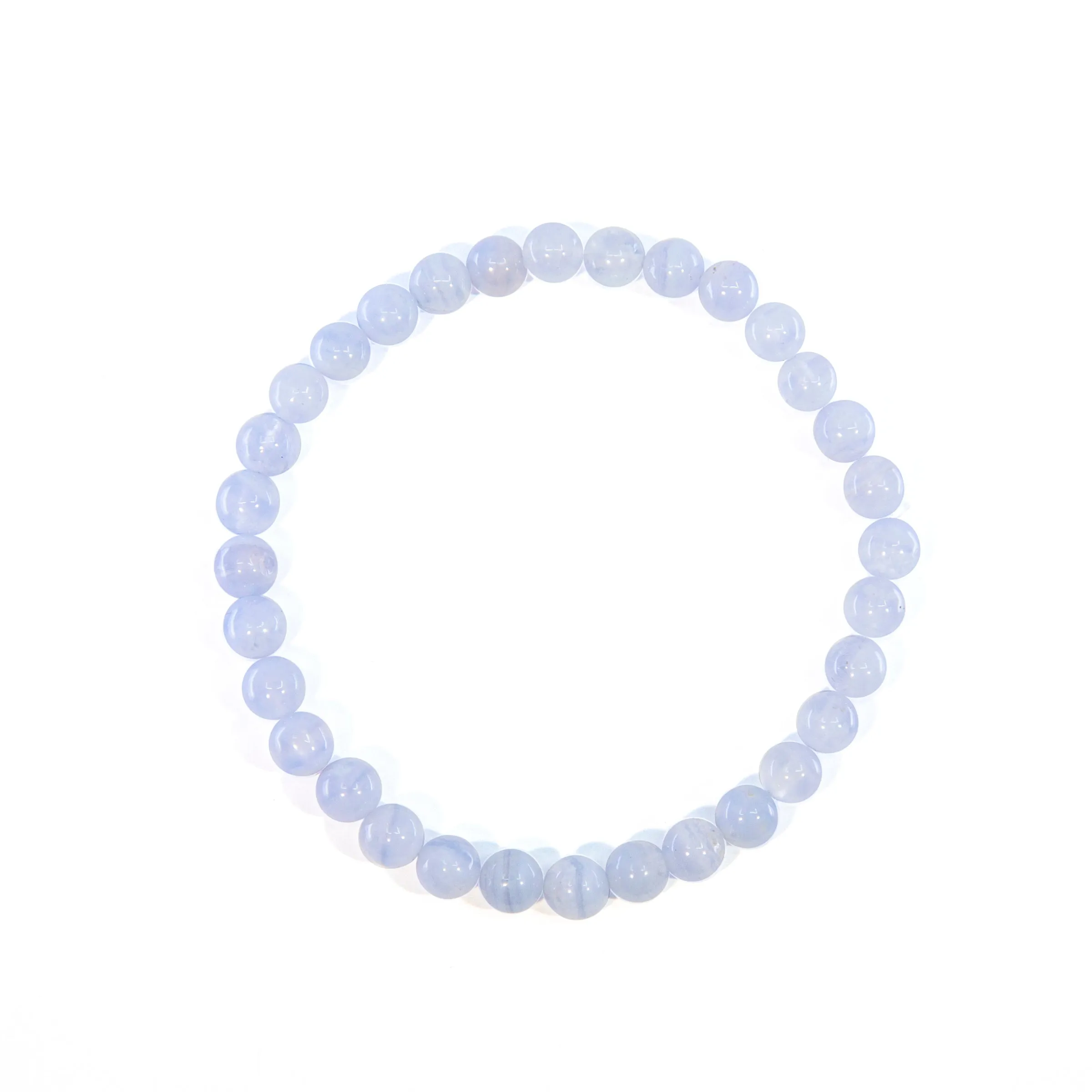Blue Lace Agate 6mm Beaded Bracelet