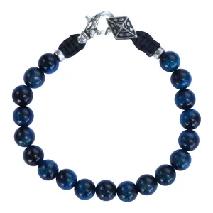 Blue Tiger Eye Silver Bracelet