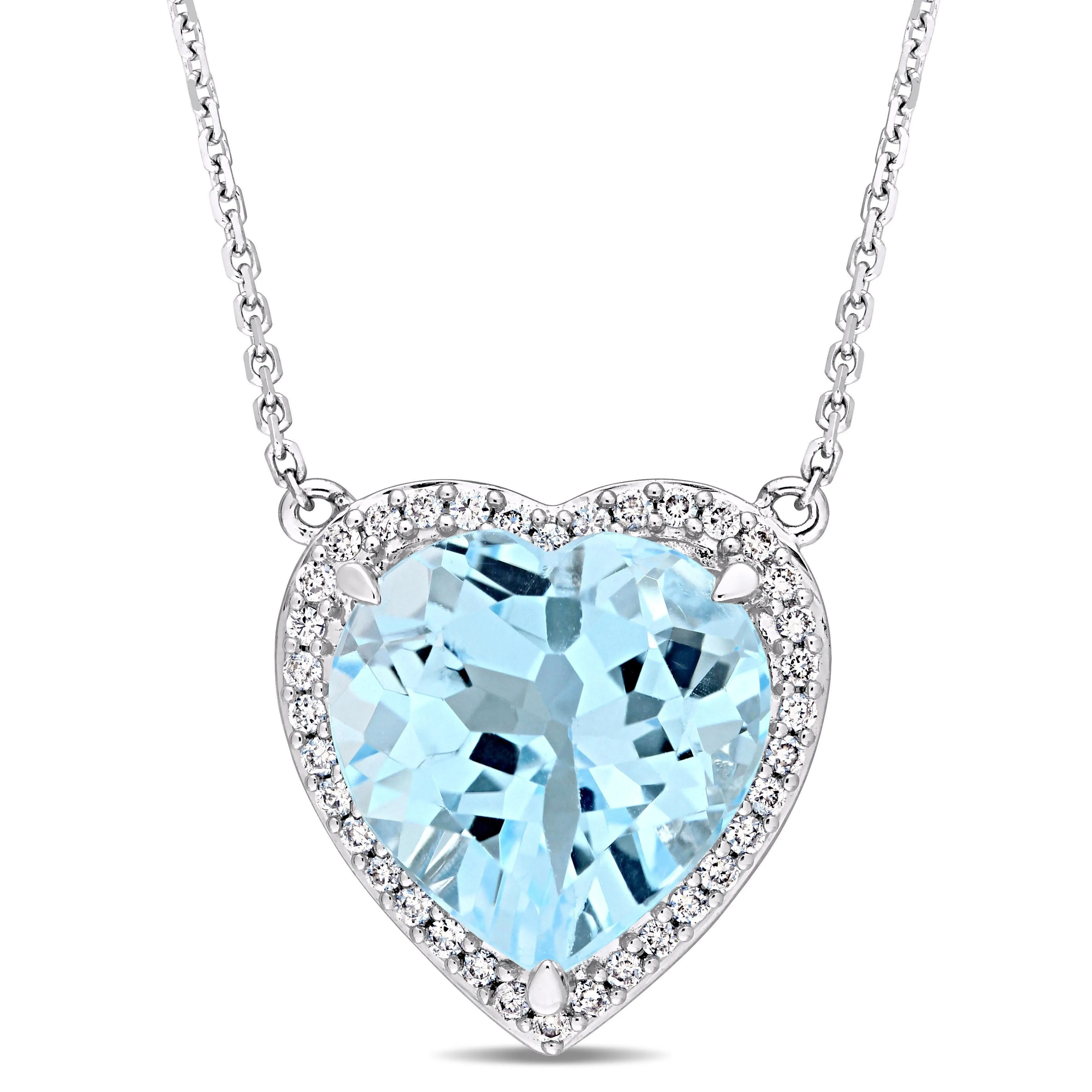 Blue Topaz Heart Necklace