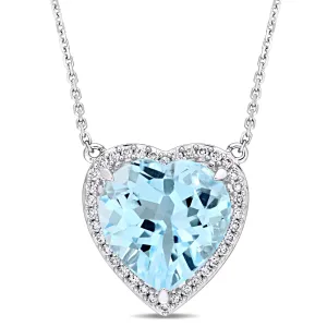 Blue Topaz Heart Necklace