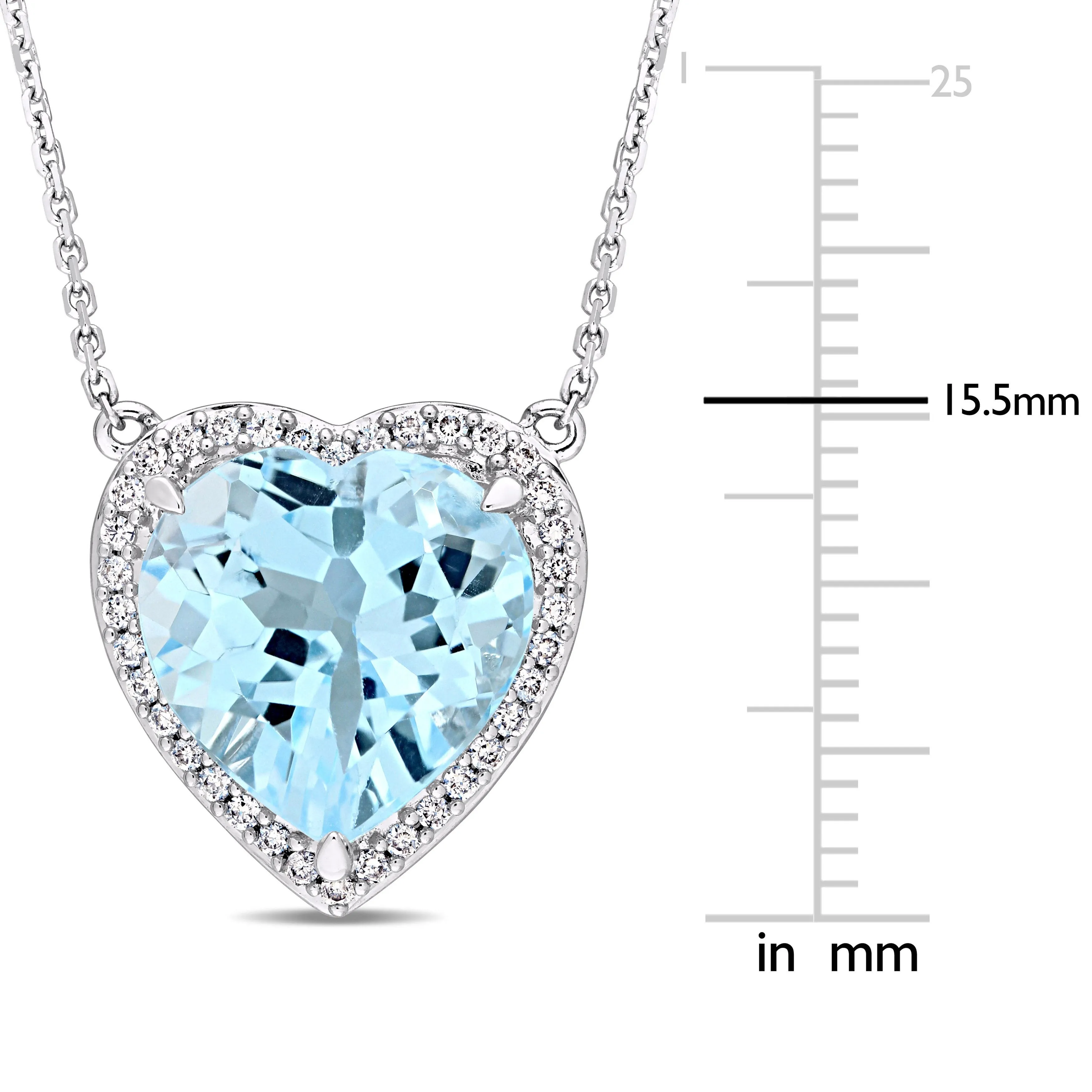 Blue Topaz Heart Necklace