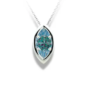 Blue Topaz Pendant in 14k White Gold