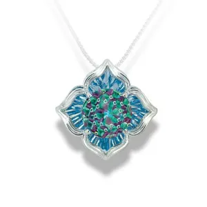 Blue Topaz Pendant in 14k White Gold