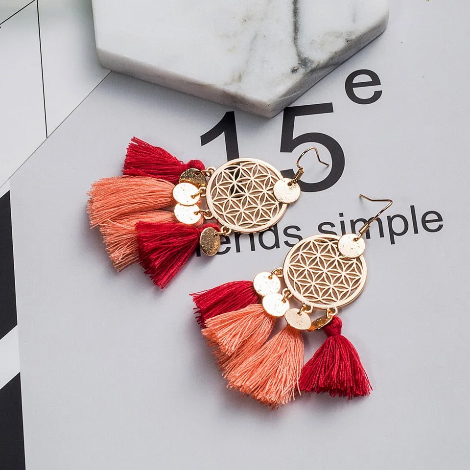 Boho Tassel Drop Earrings