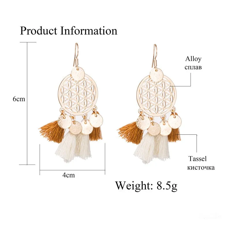 Boho Tassel Drop Earrings